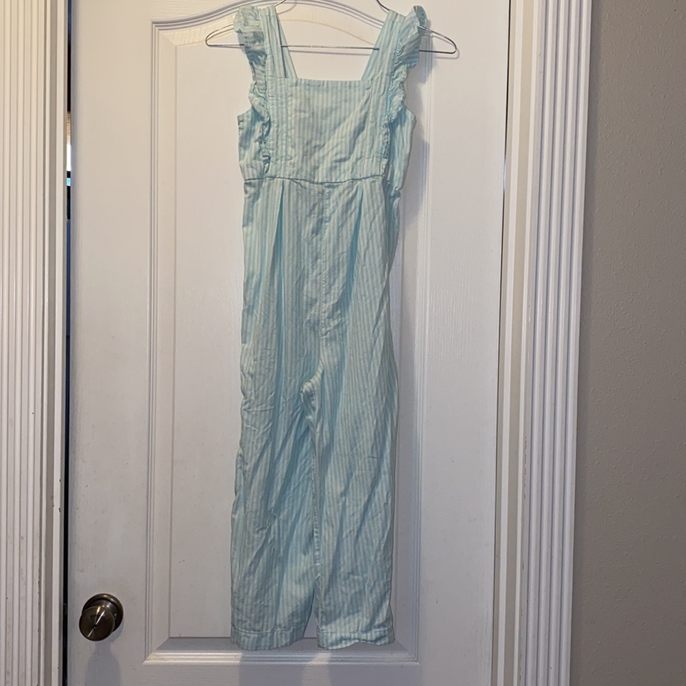 🌸Girls Blue and white striped jumpsuit